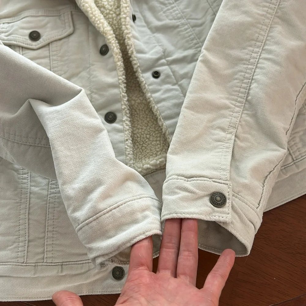 Levis sherpa lined jacket coat shacket medium corduroy trucker - Picture 3 of 11